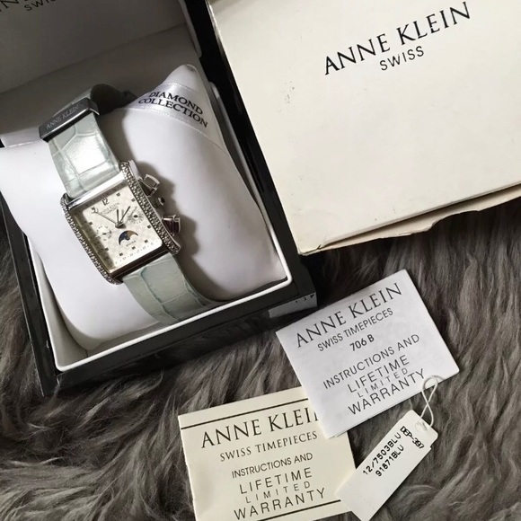 Anne Klein Diamond Moon phase Date Week Watch